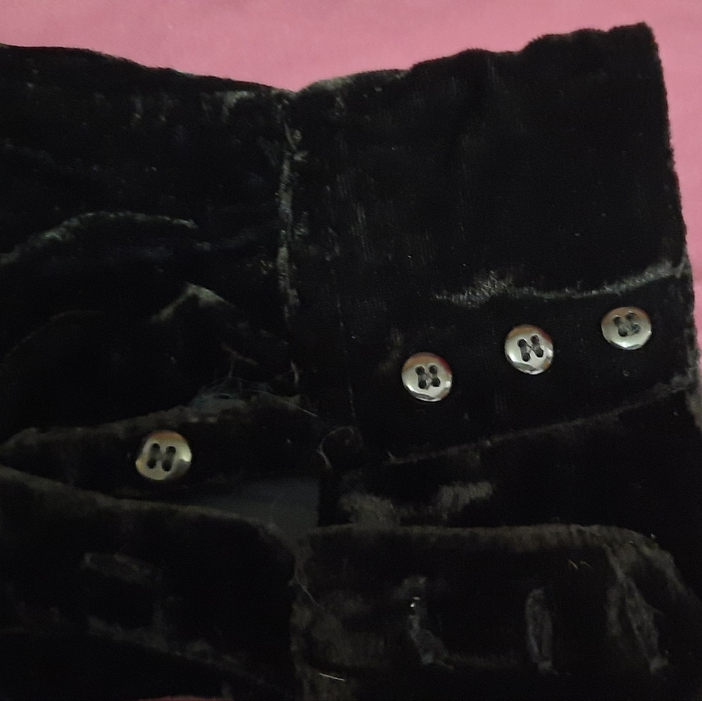 Vintage Basic Editions Black "Crushed Velvet" Women's Top size Large - Picture 3 of 12